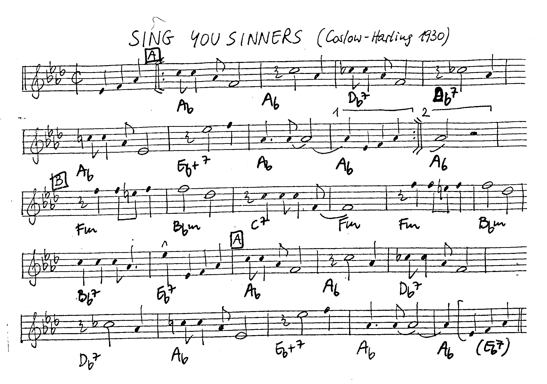 sing you sinners leadsheet – book us for your next 20s or gatsby event